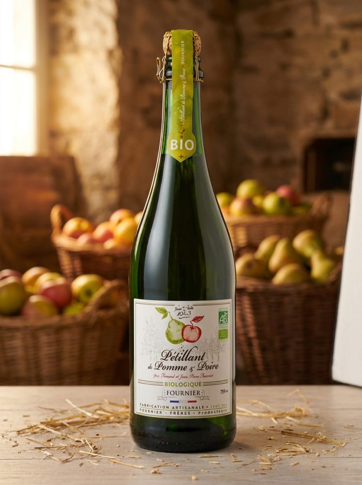 Jus de pomme poire pétillant bio