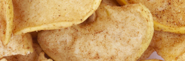 Chips de pomme aromatisées à la cannelle